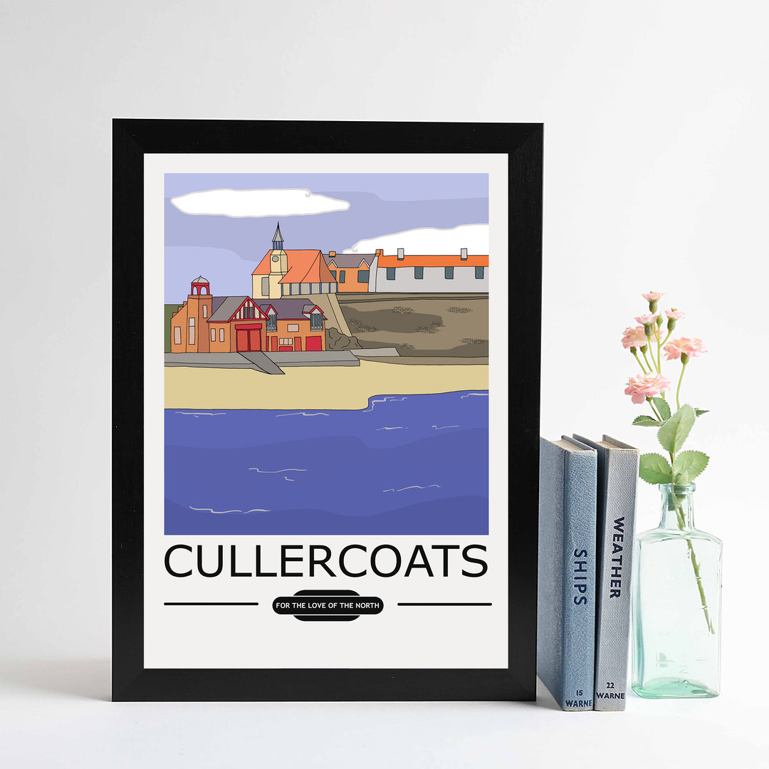 Cullercoats Bay Vintage Style A4 print