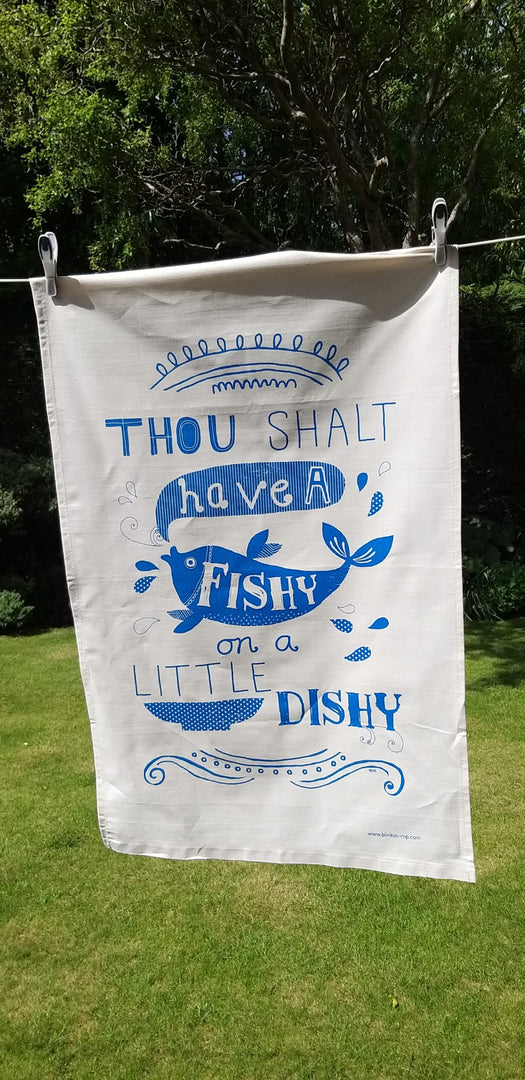 Thou Shalt have a fishy tea towel