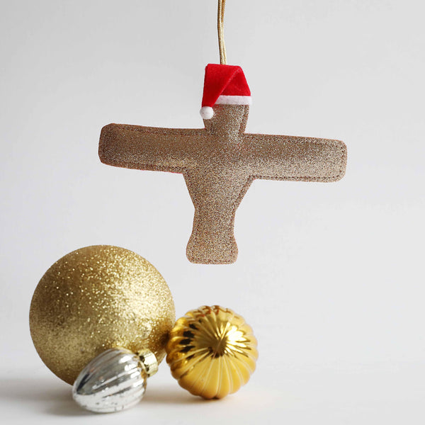 Angel of the North with Santa Hat Christmas Decoration