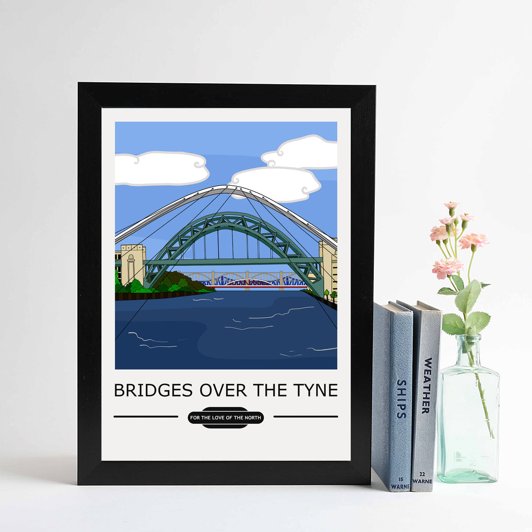 Bridges over the Tyne Vintage unframed print