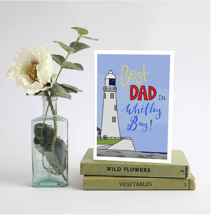 Best Dad in Whitley Bay card