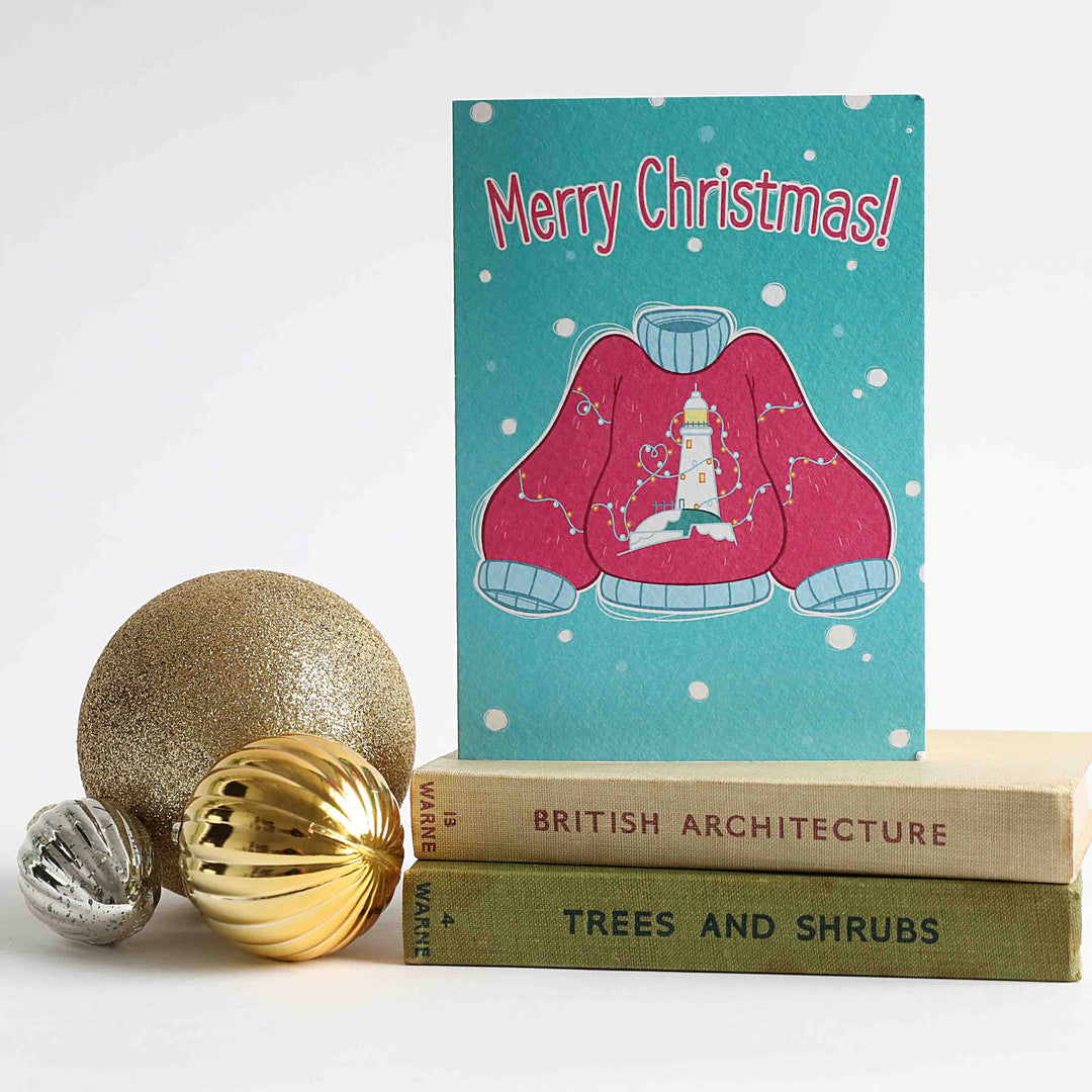 PACK OF 6 CARDS - St Mary’s Lighthouse Christmas Jumper Card