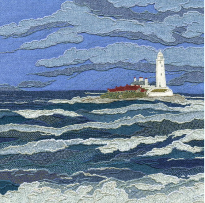 Storm over St Mary's Lighthouse, Whitley Bay card - For The Love Of The North